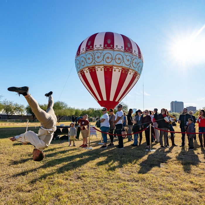 Hot Air Balloon and Acrobatics at Amazon Prime experiential movie premier tour, activated in Atlanta, Austin, San Francisco