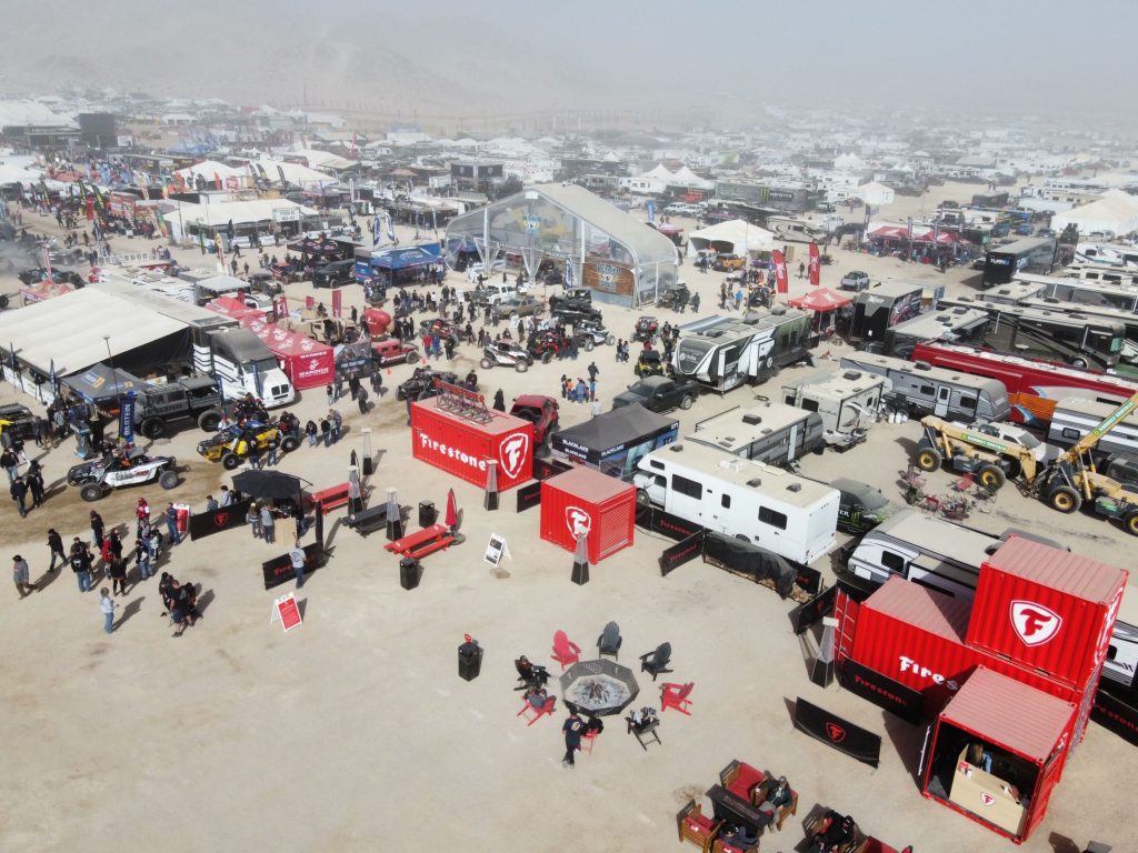 Experiential marketing pop up shop at an off-road racing event